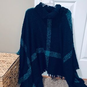 Navy blue poncho